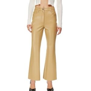 Aritzia Wilfred Melina Flare Pants – Beige Faux Leather – Size 0